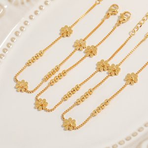 TA158b-Lắc tay nữ titan hoa cúc cách điệu