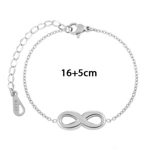 TA161c-Lắc tay nữ titan dấu vô cực màu trắng