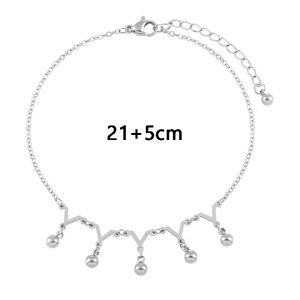 TA679b-Lắc chân nữ titan bi cách điệu màu trắng