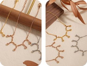 TA679e-Lắc chân nữ titan bi cách điệu