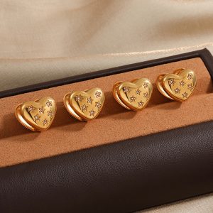 TB220g-Bông tai nữ titan trái tim