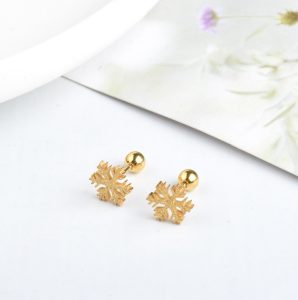 TB223d-Bông tai nữ titan bông hoa tuyết