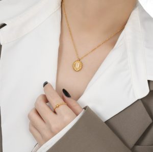 TN706c-Dây chuyền titan đá mặt mèo