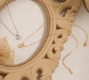 TN720f-Dây chuyền, vòng cổ nữ titan mặt hình trái tim