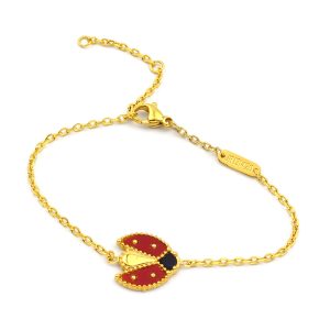 TA173c-Lắc tay nữ titan van cleef con bọ màu vàng
