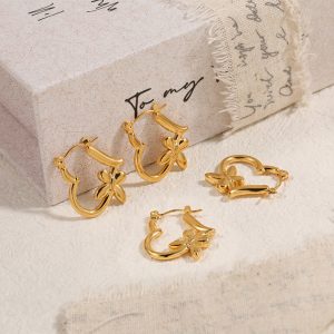 TB234d-Bông tai nữ titan trái tim