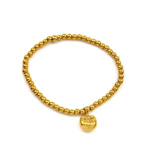 TA474a-Vòng lắc tay bi titan khóa trường thọ chữ Phúc
