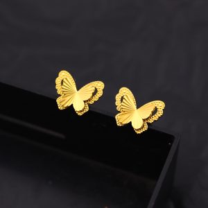 TB236d-Bông tai nữ titan con bướm màu vàng