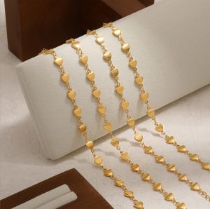 TN734d-Dây chuyền nữ titan các mắc xích hình trái tim không mặt
