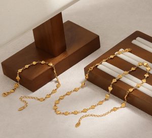 TN734f-Dây chuyền nữ titan các mắc xích hình trái tim không mặt
