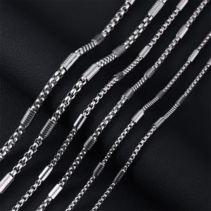 DN181c-Dây chuyền titan bông dừa đính ống cách điệu