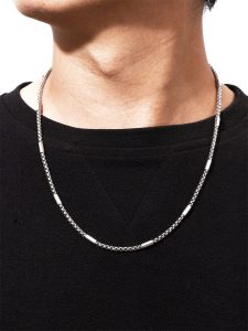 DN182f-Dây chuyền titan bông dừa đính ống cách điệu - bán sỉ trang sức Công Sang