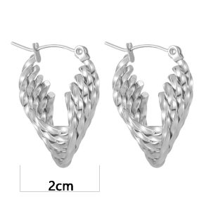 TB262b-Hoa tai, Bông tai nữ titan khoen tròn màu trắng