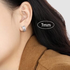 TB005e-Bông hoa tai nữ titan khoen tròn 7mm