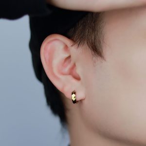 TB267h-Bông hoa tai titan khoen tròn cắt cạnh kim cương bảng 4mm