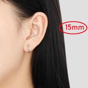 TB268j-Bông tai nữ titan kiểu khoen tròn xoắn 15mm