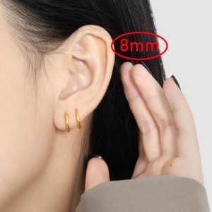 TB269d-Bông hoa tai nữ khoen tròn trơn