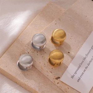 TB271d-Bông hoa tai nữ titan hình tròn - bán bỏ buôn sỉ trang sức