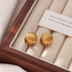 TB271e-Bông hoa tai nữ titan hình tròn - bán bỏ buôn sỉ trang sức