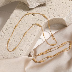 TN796e-Dây chuyền titan ô vuông 4 bi cách điệu không kèm mặt