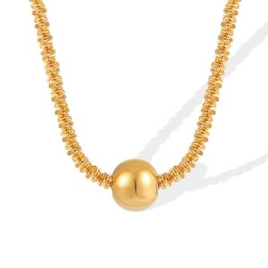 TN797b-Dây chuyền nữ titan bi 8mm xỏ ngang