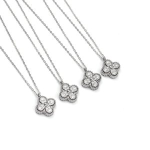 TN798g-Dây chuyền vòng đeo cổ nữ titan hoa 4 cánh van cleef
