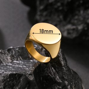 N681j-Nhẫn titan mặt trơn tròn 18mm