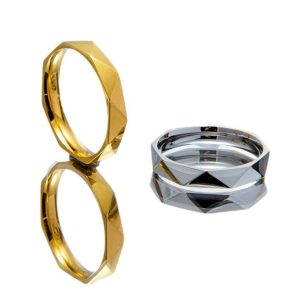 TC223f-Nhẫn titan cắt vát cạnh kim cương cực sang trọng