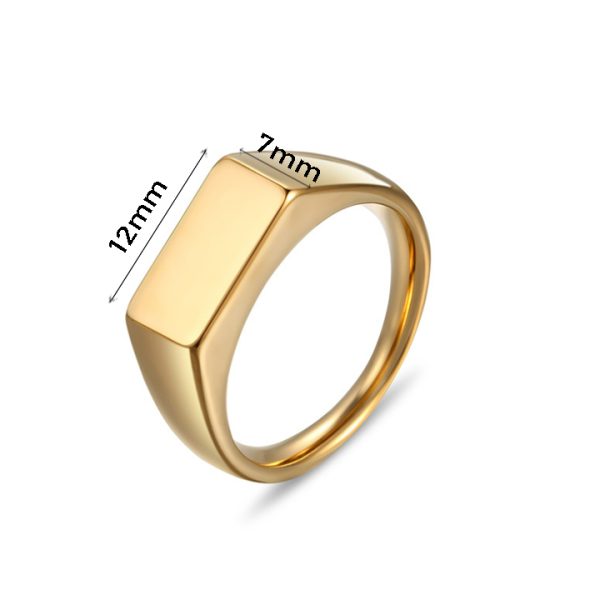 TC306b-Nhẫn titan mặt chữ nhật trơn bảng nhỏ