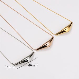 TN685l-Vòng cổ bằng thép titan hình vòng cung hình tam giác mẫu mới 2025
