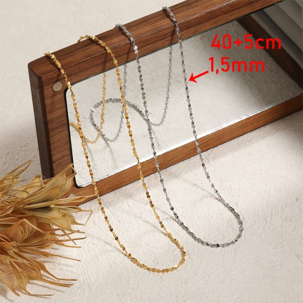 TN805a-Dây chuyền nữ titan trơn không mặt kiểu số 8