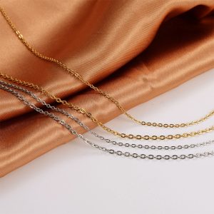TN808b-Dây chuyền titan chữ cong dài 55+5cm