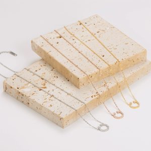 TN809c-Dây chuyền vòng cổ titan móng ngựa đính full kim tấm