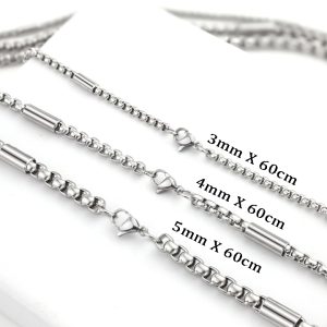 DN183f-Dây chuyền titan bông dừa đính ống cách điệu - bán sỉ trang sức Công Sang