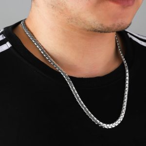 DN187c-Dây chuyền nam titan bông dừa cán dẹp