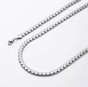 DN187d-Dây chuyền nam titan bông dừa cán dẹp