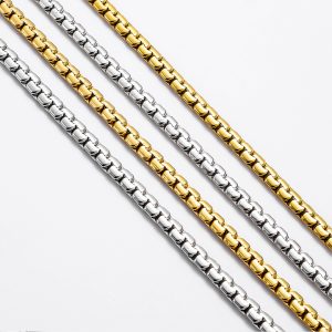 DN187f-Dây chuyền nam titan bông dừa cán dẹp