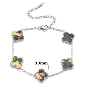 TA023a Lắc tay titan hoa 4 cánh van cleef