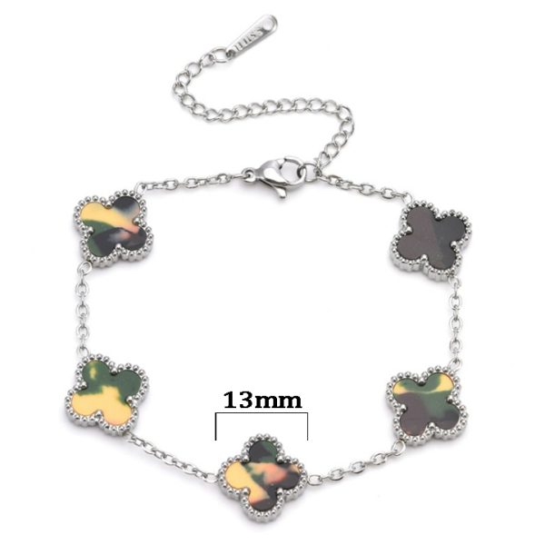 TA023a Lắc tay titan hoa 4 cánh van cleef
