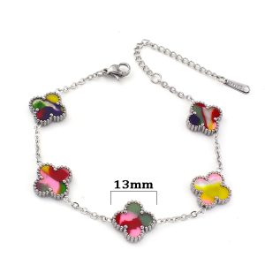 TA031a Lắc tay titan hoa 4 cánh van cleef