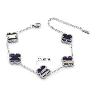 TA067a Lắc tay titan hoa 4 cánh van cleef