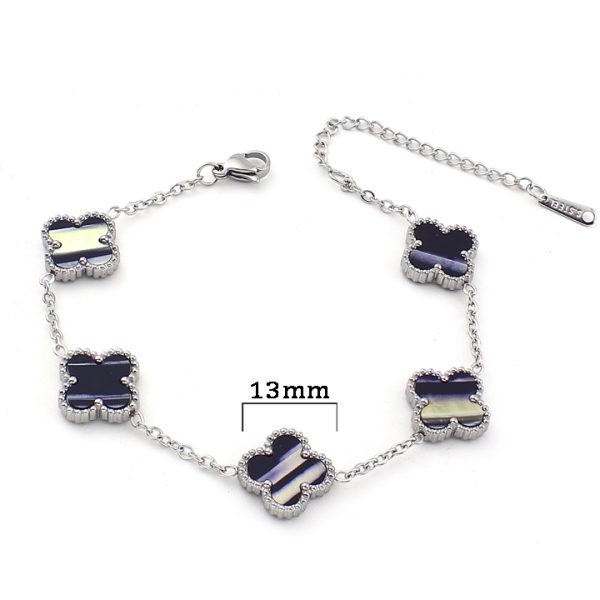 TA067a Lắc tay titan hoa 4 cánh van cleef