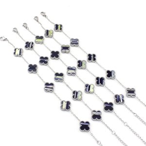 TA067b Lắc tay titan hoa 4 cánh van cleef