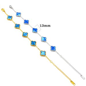 TA486a Lắc tay van cleef hoa 4 cánh nền màu xanh bầu trời