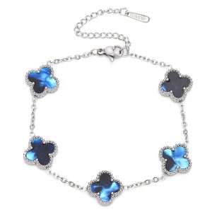 TA495a Lắc tay titan hoa 4 cánh van cleef