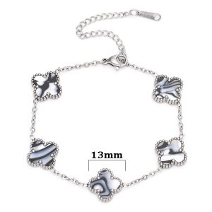 TA497a Lắc tay titan hoa 4 cánh van cleef