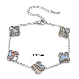 TA499a Lắc tay titan hoa 4 cánh van cleef
