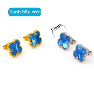TB289a Bông tai nữ titan van cleef nền màu xanh bầu trời