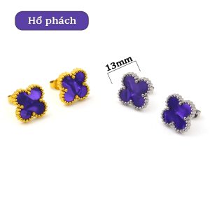 TB293a Bông tai nữ titan van cleef nền màu tím
