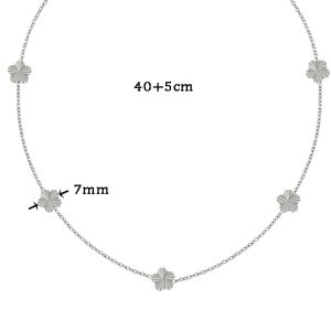 TN819d-Dây chuyền titan 5 bông hoa 5 cánh móc máy